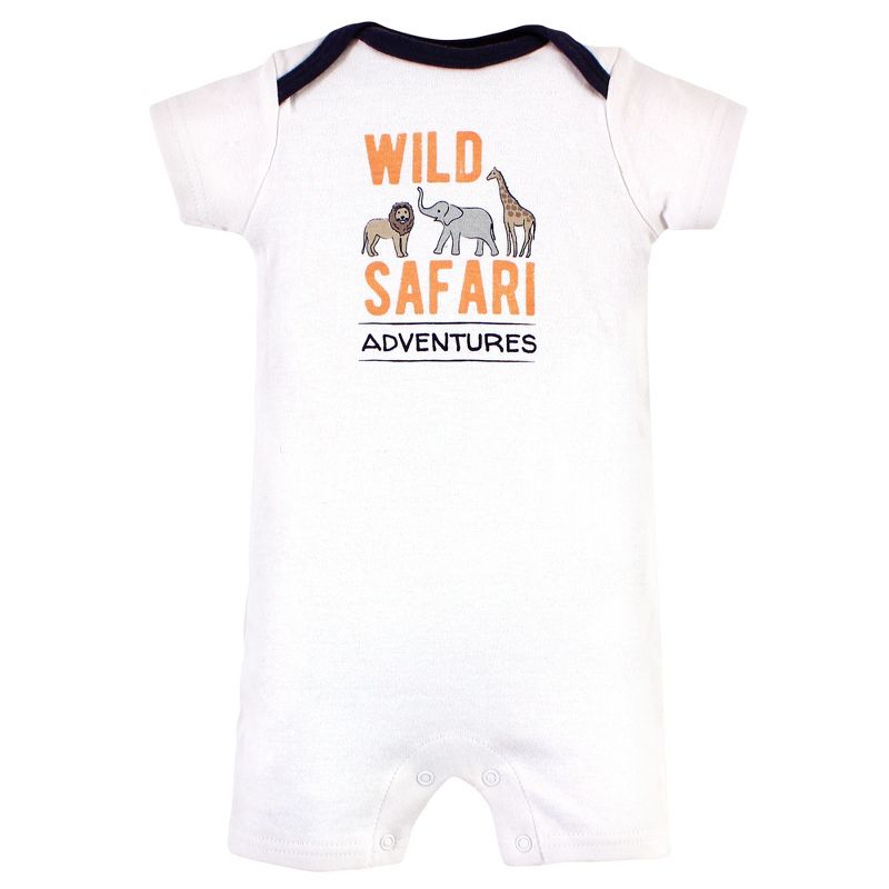Hudson Baby Infant Boy Cotton Rompers, Wild Safari, 4 of 7