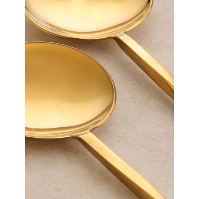 Gold Stainless Steel Spiral Handle Salad Servers, Set of 2