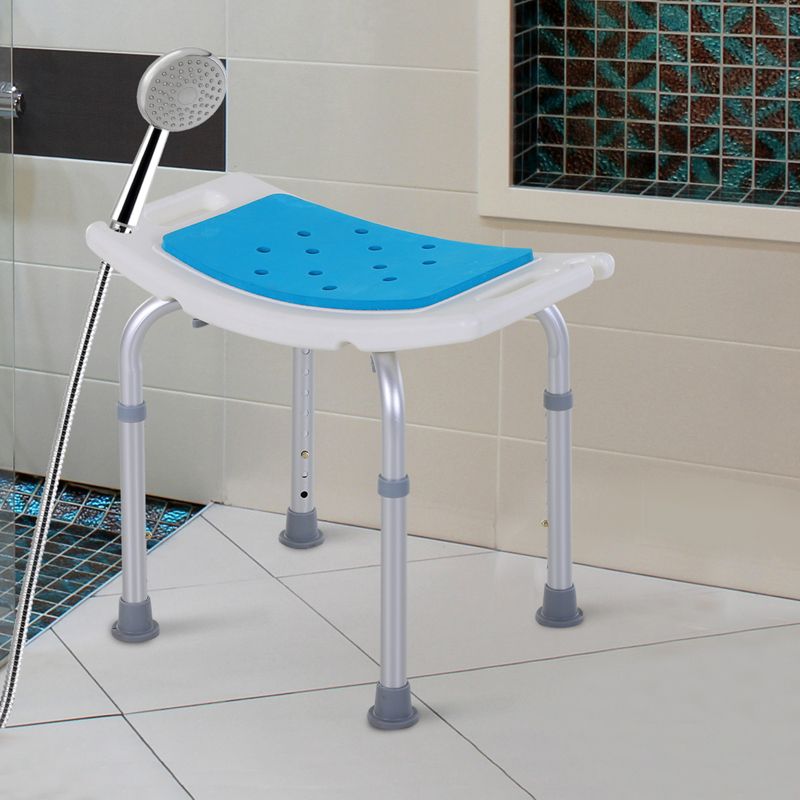 Homcom 6-Level Adjustable Curved Bath Stool Spa Shower Chair Non-Slip Design for the Elderly, Injured, & Pregnant Women, 2 of 9