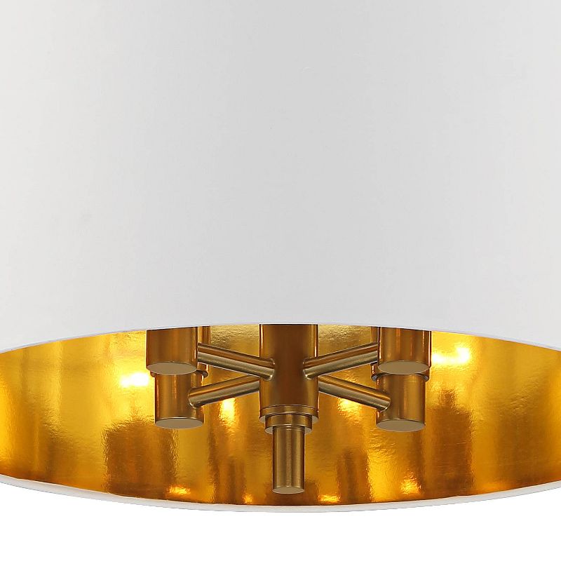 Possini Euro Design Rochelle Brass Pendant Chandelier 20" Wide Modern White Outer Gold Inner Drum Shade 4-Light Fixture for Dining Room Kitchen Island, 4 of 11