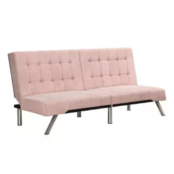 Eve Velvet Upholstered Convertible Futon Pink - Room & Joy