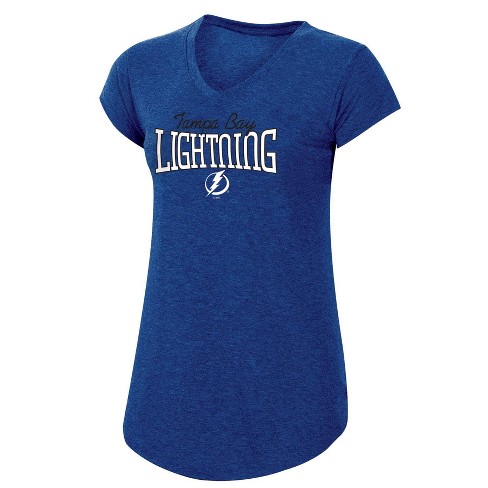 Nhl Tampa Bay Lightning Women's Short Sleeve Heather V-neck T-shirt ...