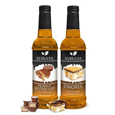 Syruvia Coffee Flavors Variety Pack: Peanut Butter Cup & Smores 25.4 fl oz Syrup