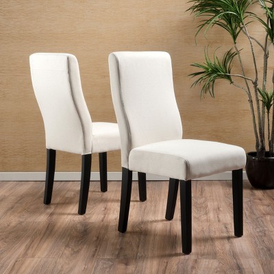 Set of 2 Dining Chairs Upholstered Badin KD and Wooden Legs-Christopher Knight Home