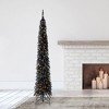 Home Heritage 7 Foot Prelit Artificial Pencil Christmas Holiday Tree with White LED Lights, Folding Metal Stand and Easy Assembly - image 4 of 4