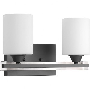 Progress Lighting Dart Collection 2-Light Bath Vanity Graphite Glass Shade - 1 of 3