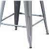 Sapphtopaz Modern Bar Stools Set Metal Farme Industrial Dining Chairs with Bucket Back Rustic Counter Stools for Kitchen Island - 3 of 4