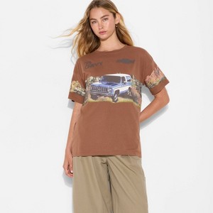 Women's Chevy Blazer Oversized Short Sleeve Graphic T-Shirt - Light Brown - 1 of 3