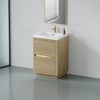 GlasFlength Bathroom Storage Cabinets, Freestanding, Open shelving Bathroom Vanity，Assembly Required, Beige, 23.6"*19.75"*35.5" - 3 of 4