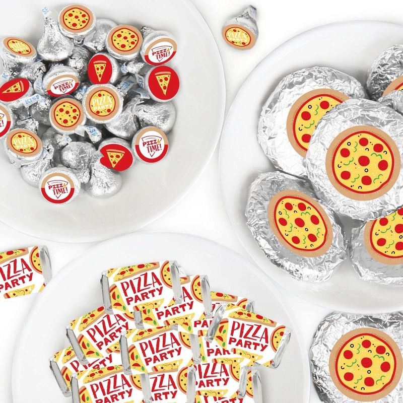 Big Dot of Happiness Pizza Party Time - Baby Shower or Birthday Party Candy Favor Sticker Kit - 304 Pieces, 1 of 9