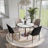 LeisureMod Bristol 35" Round Dining Table with Sintered Stone Top and Walnut Steel Pedestal Base for Modern Kitchen and Dining Room - 2 of 4