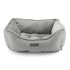 NANDOG Micro-Plush Prive Collection Quilted Vegan Leather Dog & Cat Bed - Light Gray - 2 of 3