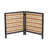 Grungis Wood 3-Panel Patio Decorative Screen,Modern Outdoor Air Conditioner Fence Screen for Outside and Balcony,32" W x 38" H - 2 of 4