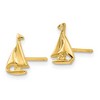 Black Bow Jewelry Mini Polished Sailboat Post Earrings in 14k Yellow Gold - 2 of 4