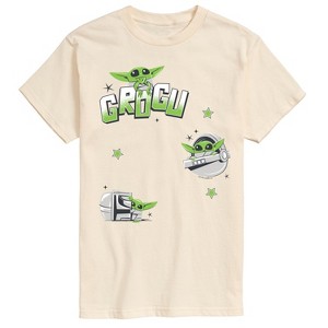 Men's - Star Wars - The Mandalorian Grogu Patches Short Sleeve Graphic T-Shirt - 1 of 2