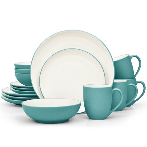 Noritake Colorwave Turquoise 16-piece Coupe Dinnerware Set, Service For ...