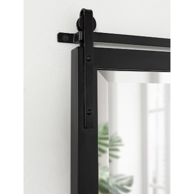 Chadbolt Black Rectangular Wall Mirror with Iron Bracket