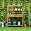 NicBex Outdoor Potting Bench Table Garden Work Bench Table Storage Shelves and Drawer,Planting Work Bench Table for Patio,Garden,Backyard,Brown - 4 of 4