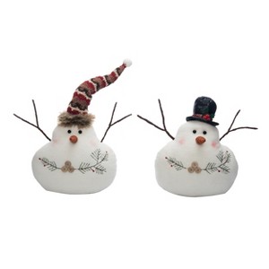 Transpac Plush Melty Snowman Set of 2 Christmas Home Decorations - 1 of 1