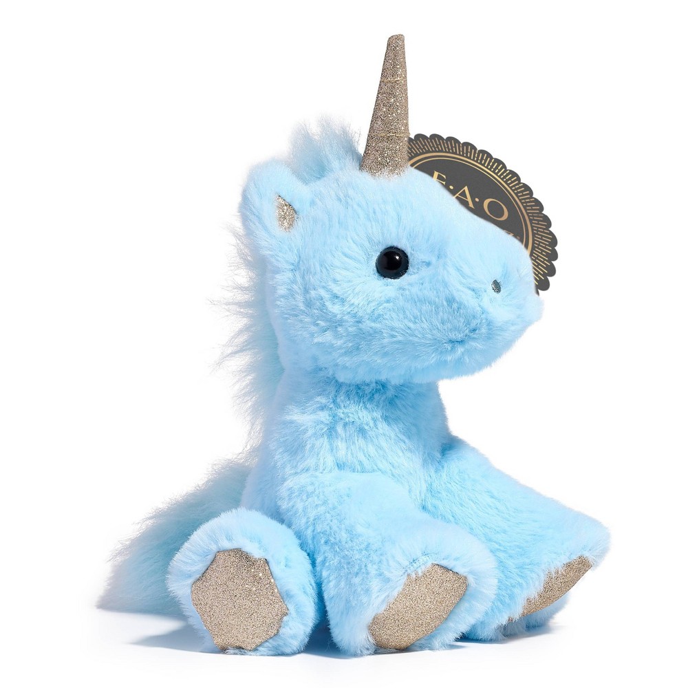 FAO Schwarz Toy Plush Baby Unicorn 6" - Blue 6 pack