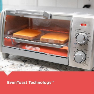 Black Stainless Steel 4-Slice Air Fry Toaster Oven