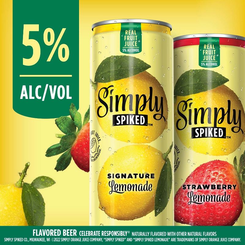 Simply Spiked Signature Lemonade - 24 fl oz Can, 3 of 6