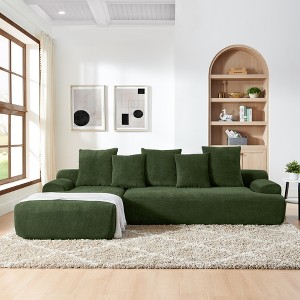 GDFStudio Tyler Modern 110" Velvet Compressed Foam Floor L-Shape Sectional Sofa - 1 of 4