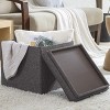 Ornavo Home Collapsible 15" Inch Square Storage Ottoman with Reversible Tray Lid - 2 of 4