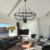 BAOURE Large Black Wagon Wheel Chandeliers 39 Inch, 24 Light Modern Farmhouse Chandelier, Rustic Round Candle chandelier for Dining Room Living Room - 4 of 4