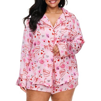 Adore Me Women's Sammi PJ Sleepwear 2X / Be My Galentine C01 V2 Pink.
