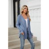 Coolmee Women's Long Sleeve Open Front Cardigan Button Down Ribbed Lightweight Knit Outerwear - 3 of 4