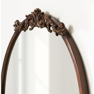Bronze Oval Baroque Vanity Wall Mirror