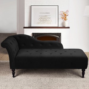 60.6 Inch Upholstered Chaise Lounge with Left Armrest - 1 of 4