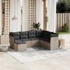 vidaXL 7 Piece Patio Sofa Set with Cushions Gray Poly Rattan - Without Table - 2 of 4