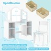 Infans Kids Vanity Table & Chair Set 2-in-1 Princess Pretend Play Makeup Vanity Set - 2 of 4