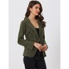 Allegra K Women's Regular Fit Casual Lapel Long Sleeve Denim Pockets Blazer - 3 of 4