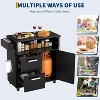 Outdoor Grill Cart with Storage,Multifunction Kitchen Island Food Prep Table with Universal Wheels,Bar Cart for Grilling Accessories - 3 of 4