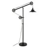 Hudson and Canal Wide Brim/Pulley System Floor Lamp with Metal Shade Blackened Bronze: Adjustable Height, Mid-Century Modern Design, UL Listed - 2 of 4