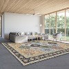 Traditional Floral Print Area Rug, Stain Resistant Low Pile Non Slip Carpet for Living Room, Bedroom - 4 of 4
