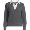 Lands' End Women's Drifter Rugby with Woven Collar Sweater - 3 of 3