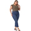 Agnes Orinda Women's Plus Size Ribbed Ruffle Sleeve Stretchy Bodysuit - 3 of 4