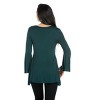 24seven Comfort Apparel Womens Long Bell Sleeve Flared Tunic Top - 3 of 4