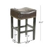 CAVINAS Fabric/Faux Leather Bar Stools Set of 2,27"/30" Transitional Backless Counter Stools( with Nailheads),Barstools for Kitchen Island - 2 of 4
