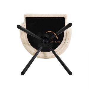 Hrinhom Set of 2 270° Swivel Upholstered Accent Chairs,Dining Chairs with Metal Base - 1 of 4