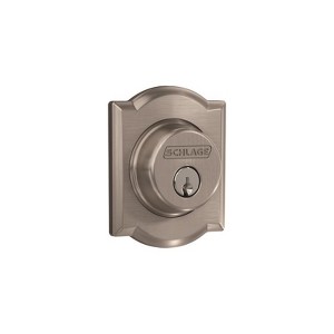 Schlage Camelot Satin Nickel Metal Single Cylinder Deadbolt - 1 of 1