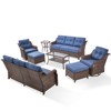 Buenhomino 8 Piece Patio Sectional Sofa Furniture Set, All-Weather Wicker Rattan Outdoor Conversation Set with High Back and Thick Cushions - 3 of 4