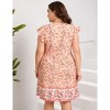 Coolmee Women's Summer Plus Size Casual Dresses Elastic Waist Pleated A Line Ruffle Hem Dress - 2 of 4