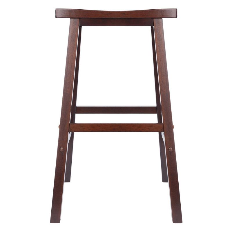 3pc Inglewood Counter Height Dining Sets with Saddle Seat Bar Stools Wood/Walnut - Winsome, 5 of 8
