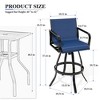 Crestlive Products Swivel Bar Stools Set of 2 Indoor Outdoor Bar Height Chairs with Sunbrella Fabric and Aluminum Frame - 3 of 4