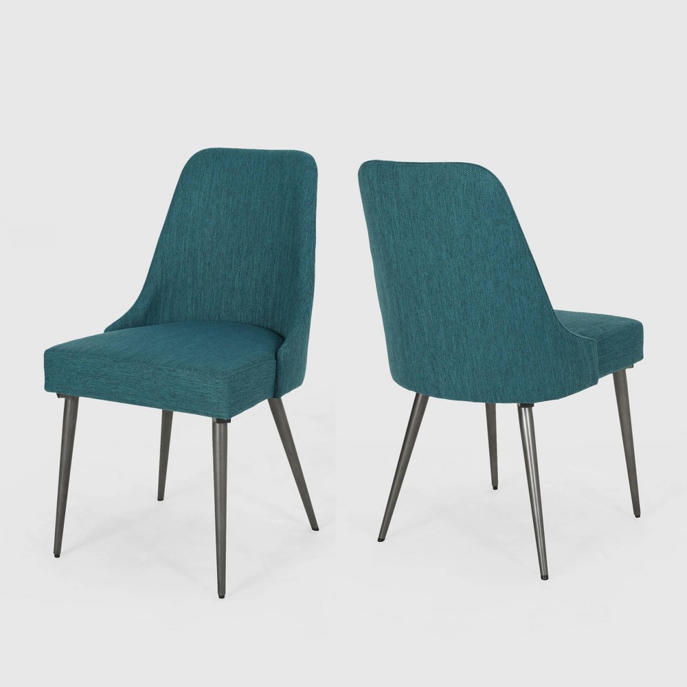Set of 2 Alnoor Modern Dining Chairs Teal - Christopher Knight Home was $219.99 now $142.99 (35.0% off)